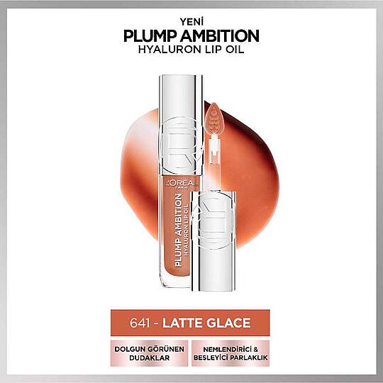 Loreal Paris Plump Ambition Hyaluron Lip Oil Besleyici ve Nemlendirici Dudak Parlatıcısı 641 Latte Glace - 10