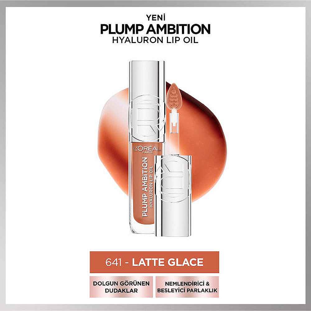 Loreal Paris Plump Ambition Hyaluron Lip Oil Besleyici ve Nemlendirici Dudak Parlatıcısı 641 Latte Glace - 10