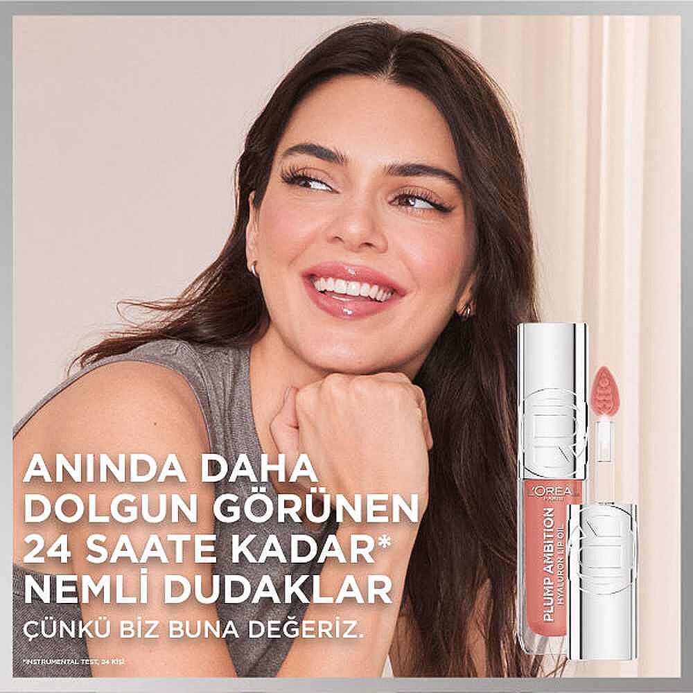 Loreal Paris Plump Ambition Hyaluron Lip Oil Besleyici ve Nemlendirici Dudak Parlatıcısı 641 Latte Glace - 9