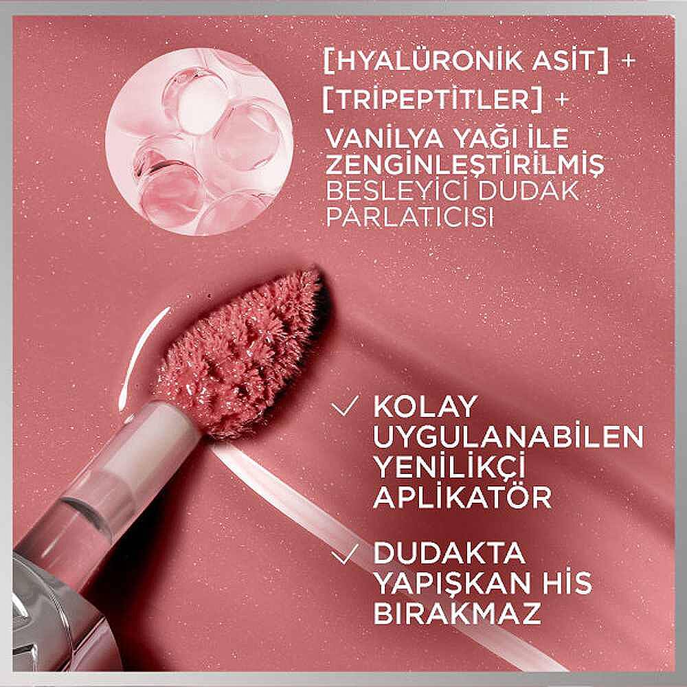 Loreal Paris Plump Ambition Hyaluron Lip Oil Besleyici ve Nemlendirici Dudak Parlatıcısı 641 Latte Glace - 8