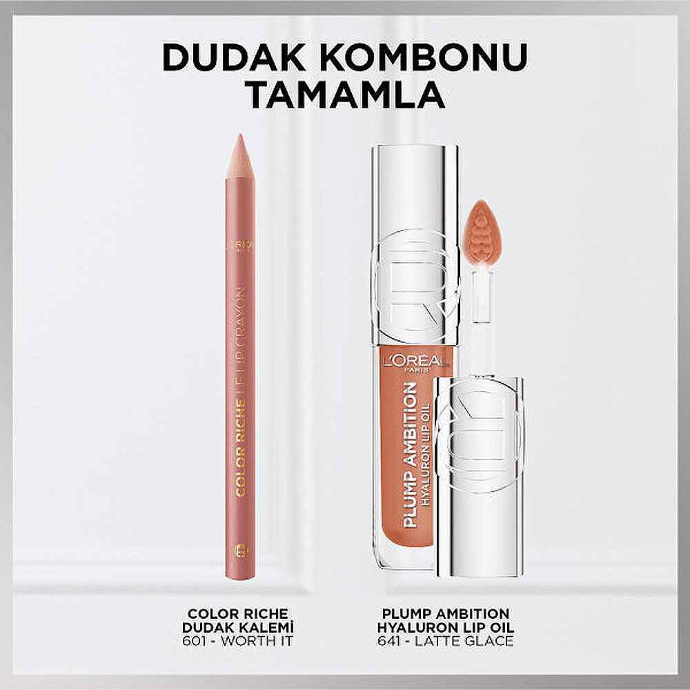 Loreal Paris Plump Ambition Hyaluron Lip Oil Besleyici ve Nemlendirici Dudak Parlatıcısı 641 Latte Glace - 2