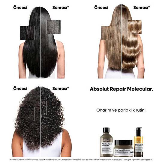 Loreal Professionnel Paris Serie Expert Absolut Repair Molecular Çift Fazlı Profesyonel Bakım Yağı 90 ml - 8