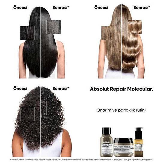 Loreal Professionnel Paris Serie Expert Absolut Repair Molecular Dual Oil Saç Bakım Yağı 30 ml - 8