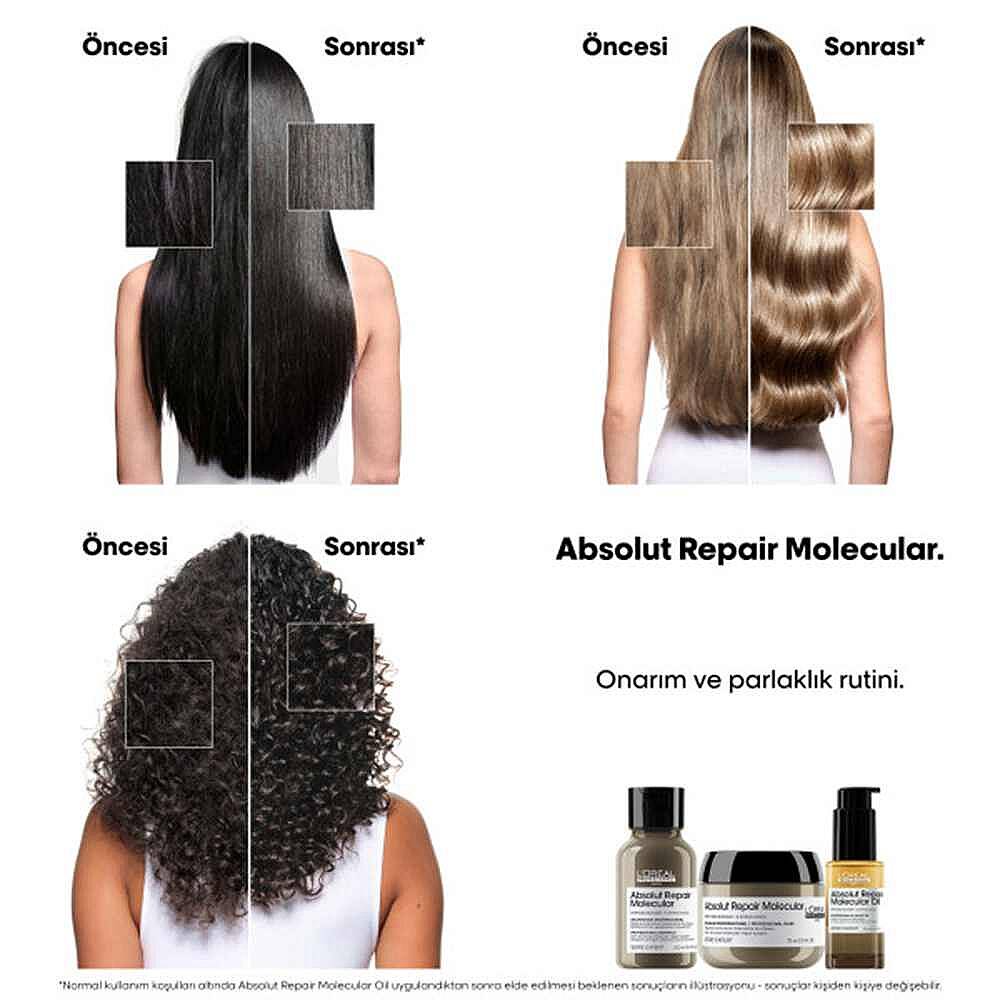 Loreal Professionnel Paris Serie Expert Absolut Repair Molecular Dual Oil Saç Bakım Yağı 30 ml - 8