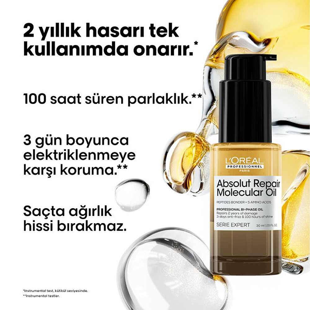Loreal Professionnel Paris Serie Expert Absolut Repair Molecular Dual Oil Saç Bakım Yağı 30 ml - 7