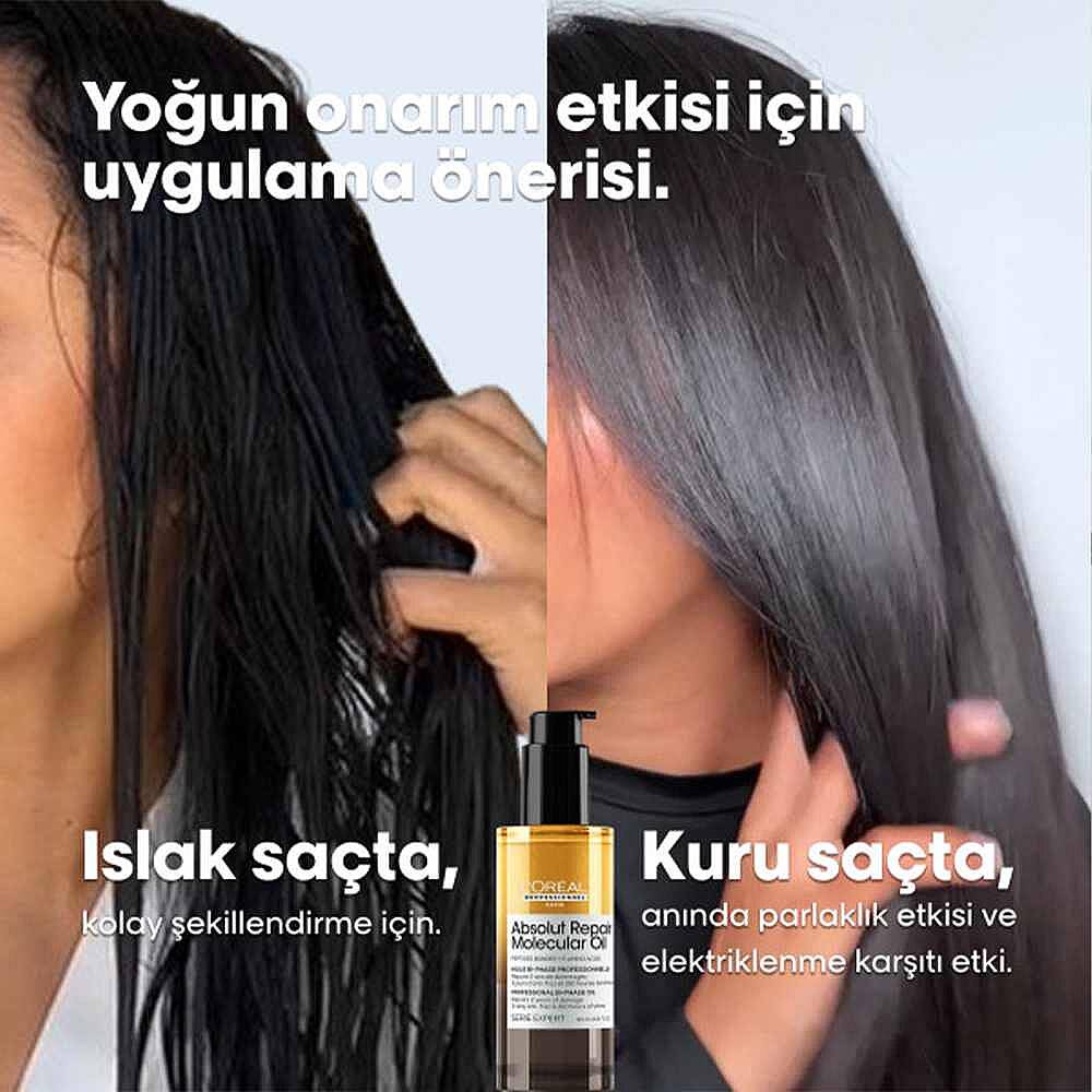 Loreal Professionnel Paris Serie Expert Absolut Repair Molecular Dual Oil Saç Bakım Yağı 30 ml - 4