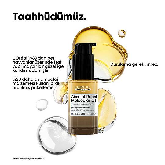 Loreal Professionnel Paris Serie Expert Absolut Repair Molecular Dual Oil Saç Bakım Yağı 30 ml - 2