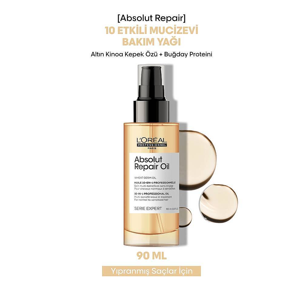 Loreal Professionnel Paris Serie Expert Absolut Repair Yıpranmış Saçlar için 10 Etkili Mucizevi Bakım Yağı 90 ml - 8