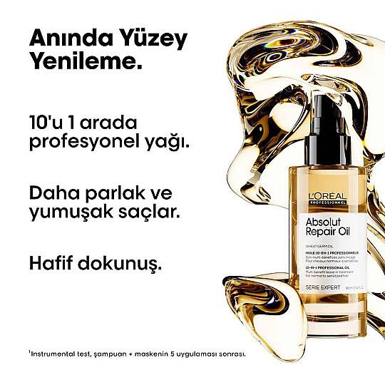 Loreal Professionnel Paris Serie Expert Absolut Repair Yıpranmış Saçlar için 10 Etkili Mucizevi Bakım Yağı 90 ml - 7