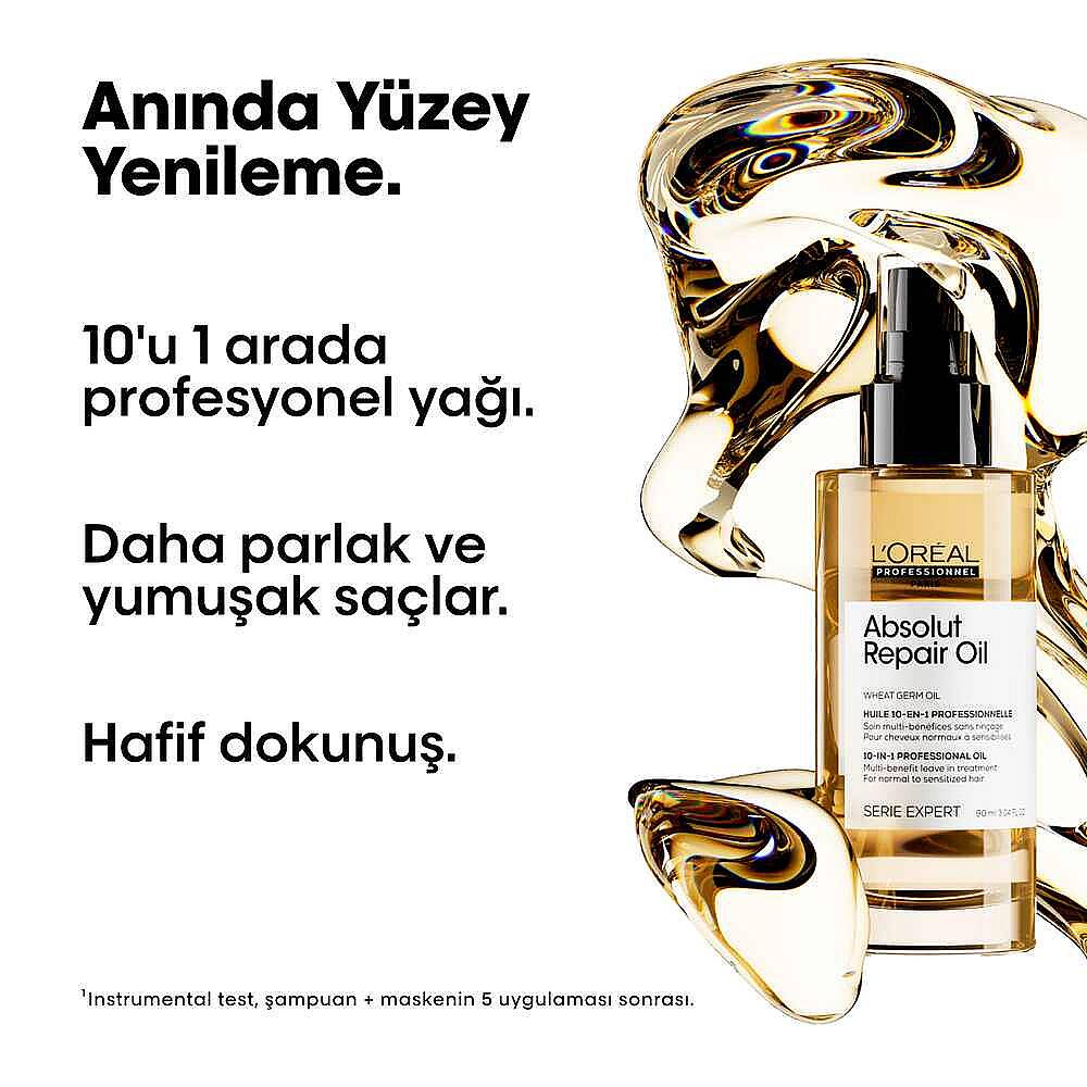 Loreal Professionnel Paris Serie Expert Absolut Repair Yıpranmış Saçlar için 10 Etkili Mucizevi Bakım Yağı 90 ml - 7