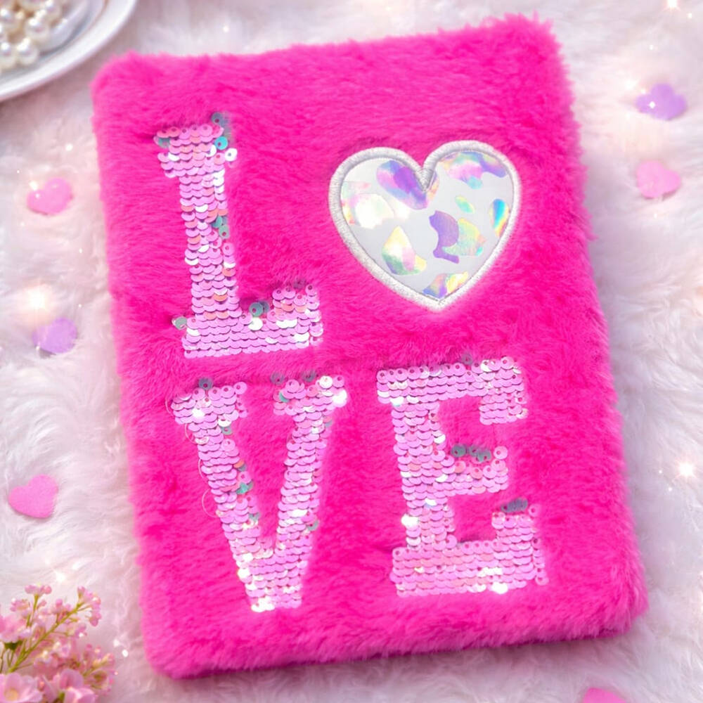 Love Tasarımlı Peluş Defter - 1