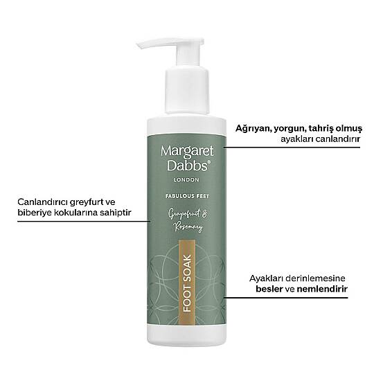Margaret Dabbs London Foot Soak Ayak Yıkama Jeli Greyfurt ve Biberiye 200 ml - 3