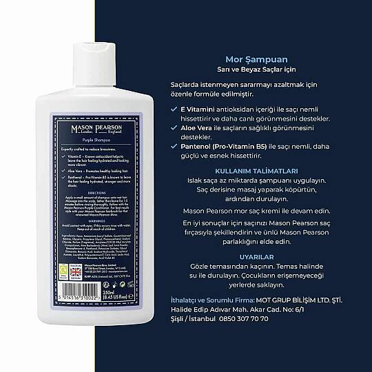 Mason Pearson Sarı ve Gri Renkli Saçlar İçin Mor Şampuan 250 ml - 5