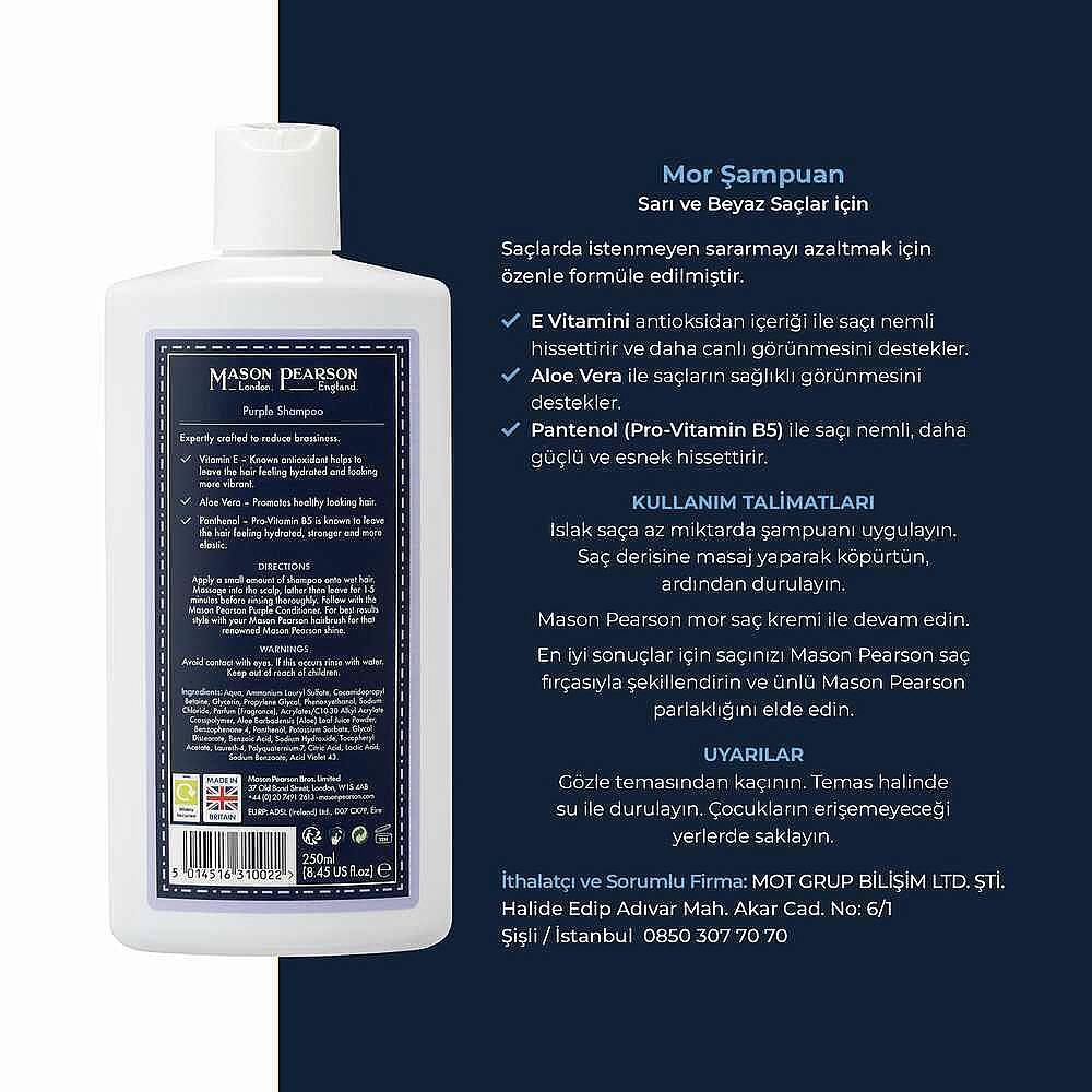 Mason Pearson Sarı ve Gri Renkli Saçlar İçin Mor Şampuan 250 ml - 5