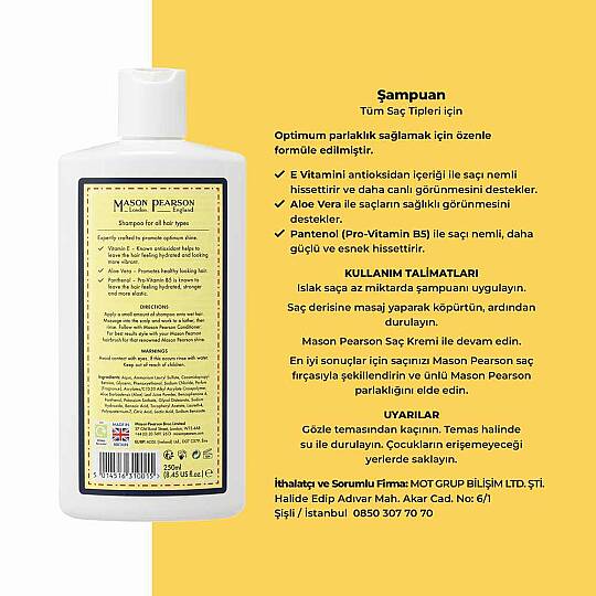 Mason Pearson Tüm Saç Tipleri İçin Şampuan 250 ml - 5