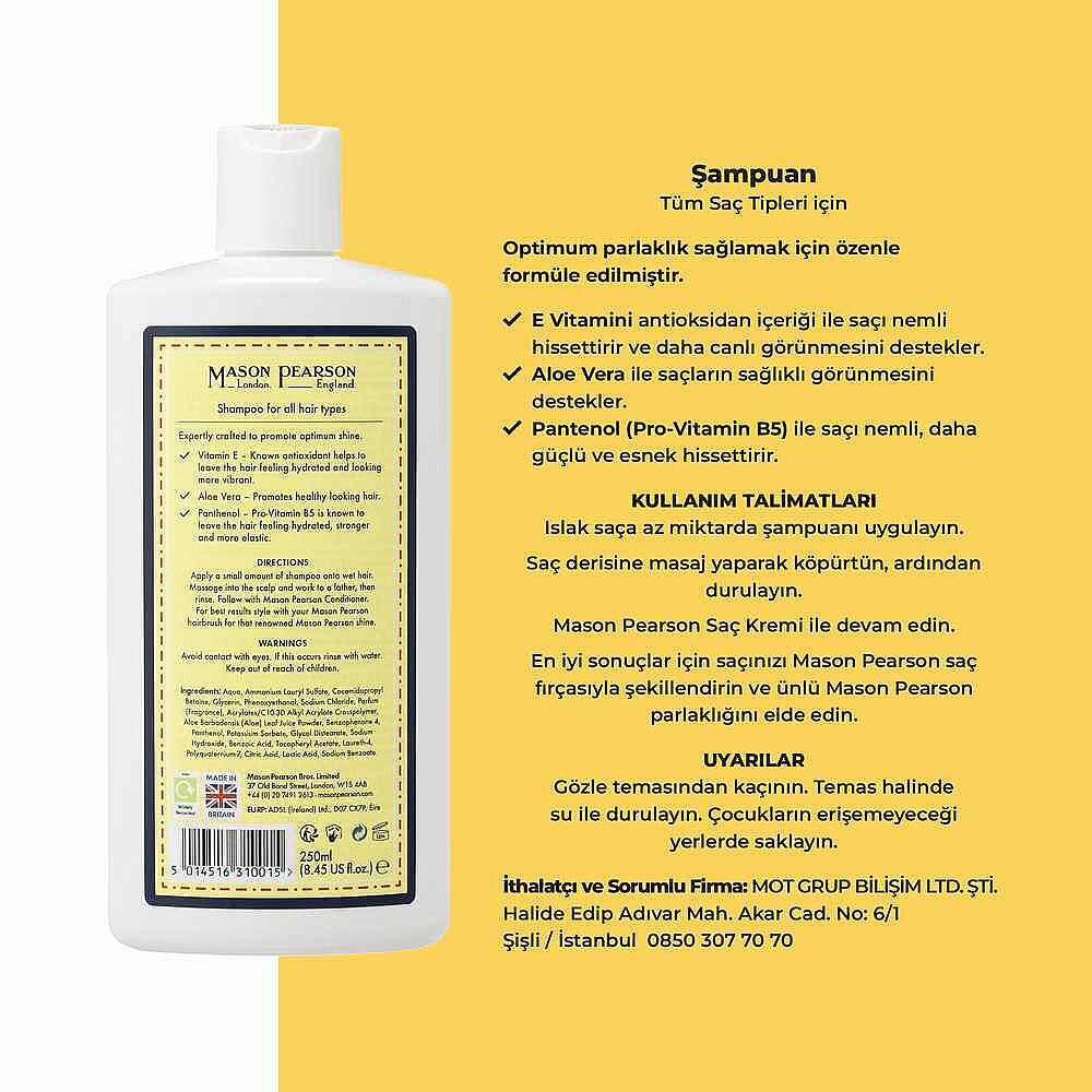 Mason Pearson Tüm Saç Tipleri İçin Şampuan 250 ml - 5