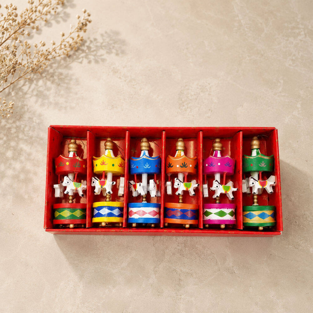 Mini Ahşap 6'lı Atli Karinca - 1