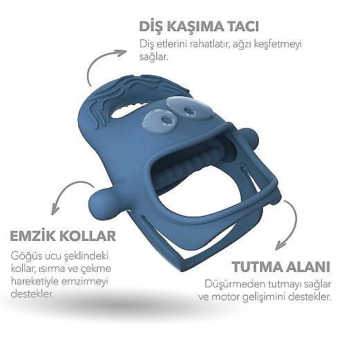 MOCHİ Diş Kaşıyıcı Mavi - 2