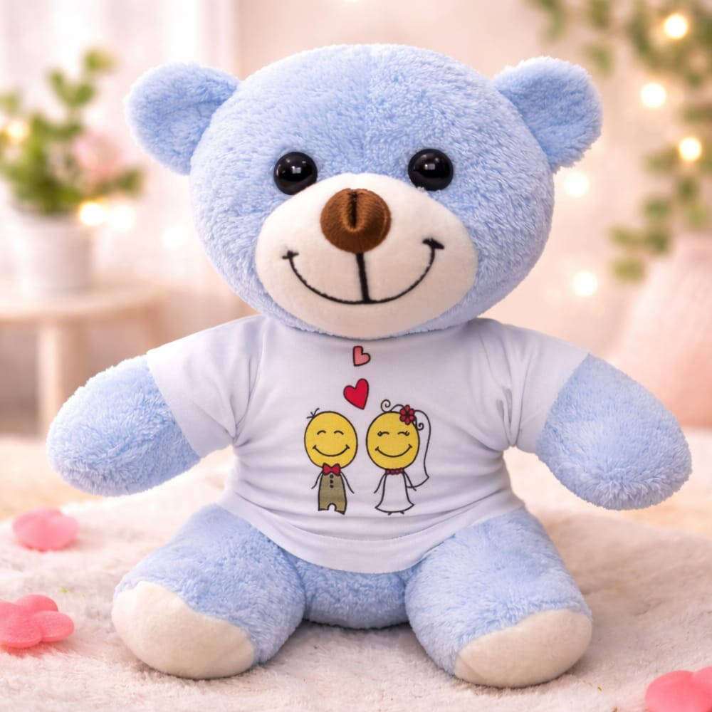 Mutlu Çift Tişörtlü Peluş Ayı - 1