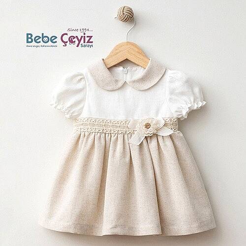 MYMİO BABY Elbise Flamlı Keten - 1
