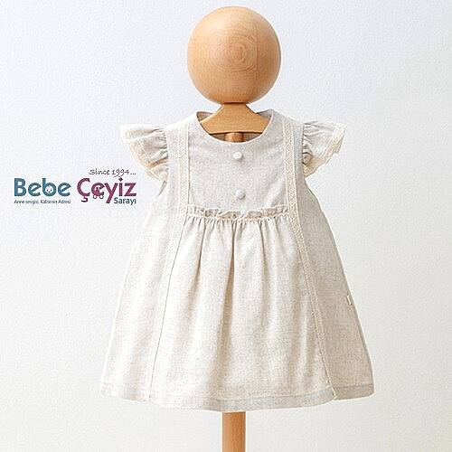 MYMİO BABY Elbise Keten Nakışlı - 2