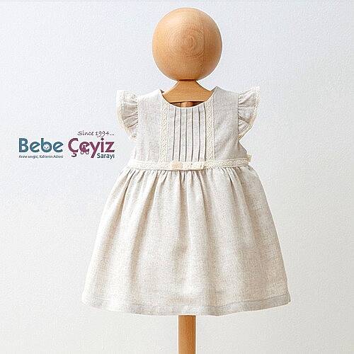 MYMİO BABY Elbise Keten Nakışlı - 3