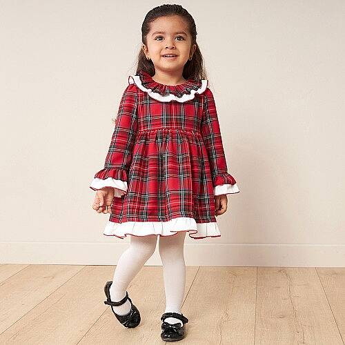 MYMİO BABY Elbise Kırmızı Ekose - 3