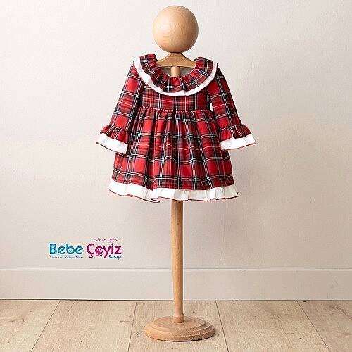 MYMİO BABY Elbise Kırmızı Ekose - 2