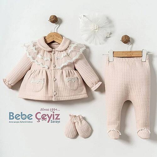 MYMİO BABY Takım Kapitone Dantelli Kız Pembe - 1