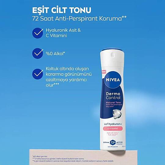 Nivea Derma Control Natural Tone Kadın Deodorant 150 ml - 6