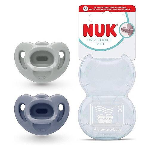 NUK Emzik FC Soft % 100 Silikon 2li Yeşil/Mavi Erkek - 2