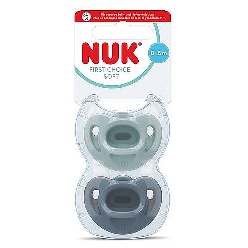 NUK Emzik FC Soft % 100 Silikon 2li Yeşil/Mavi Erkek - 1