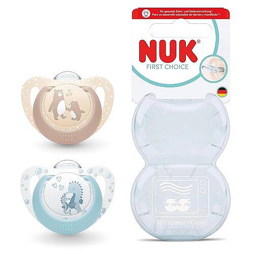NUK Emzik First Choice 2li 0-6 ay Bej/Mavi Erkek - 2