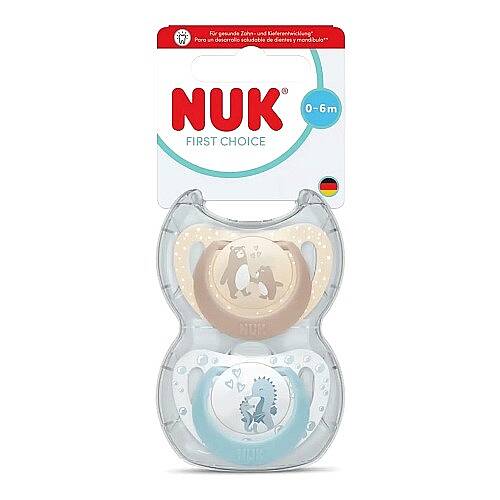 NUK Emzik First Choice 2li 0-6 ay Bej/Mavi Erkek - 1