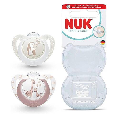 NUK Emzik First Choice 2'li 0-6 ay Pembe/Krem Kız - 2