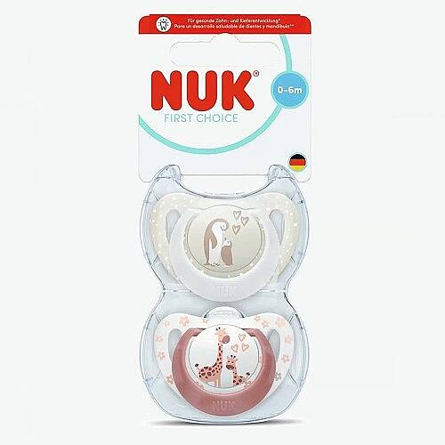 NUK Emzik First Choice 2'li 0-6 ay Pembe/Krem Kız