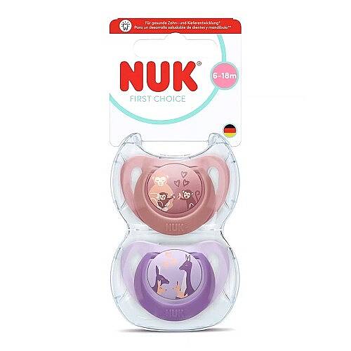 NUK Emzik First Choice 6-18 ay Mor/Pembe Kız - 1