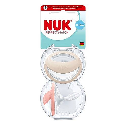NUK Emzik Perfect Match 2li 0-6 ay Bej/Kırmızı Kız - 1