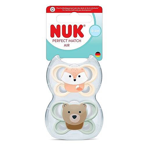 NUK Emzik PM Air 2'li 0-2 ay Krem/ Yeşil