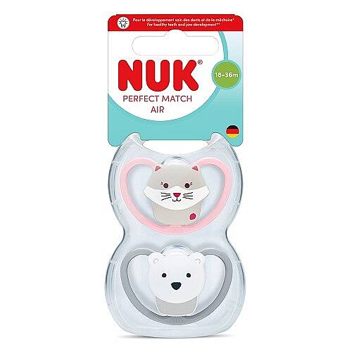 NUK Emzik PM Air 2'li 18-36 ay Gri/ Pembe Kız