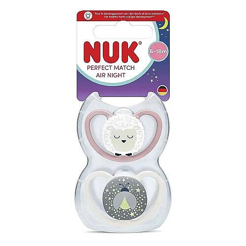 NUK Emzik PM Air Night 2li Gece 6-18 ay - 6