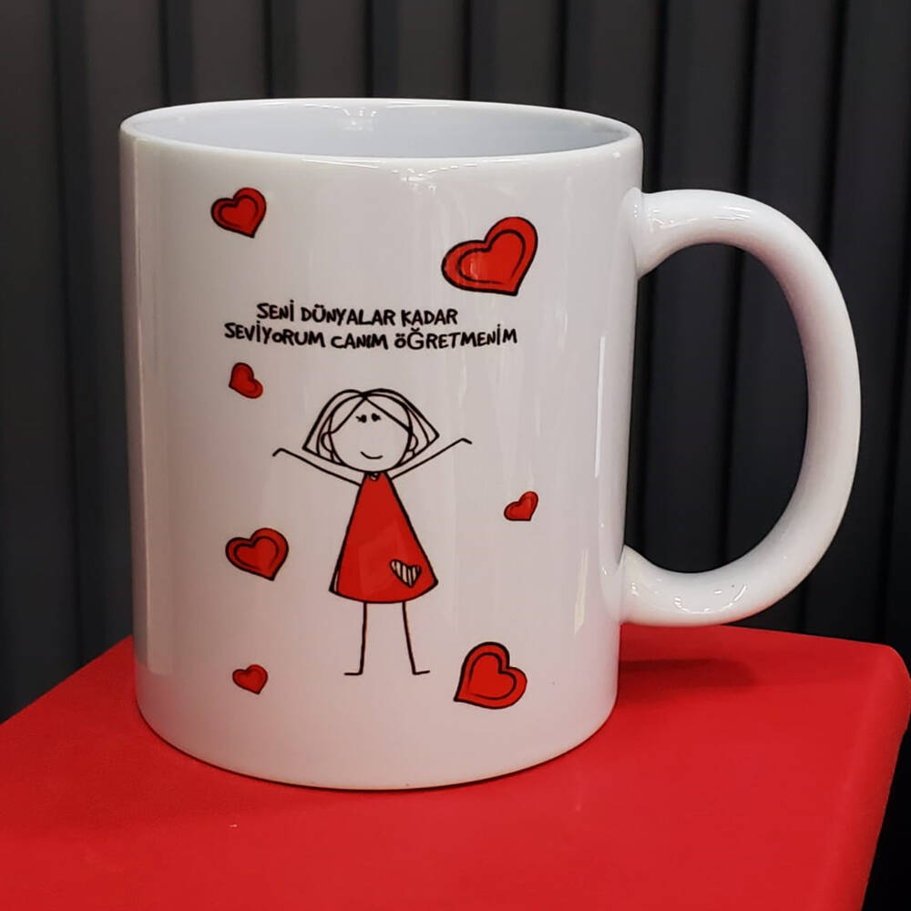 Öğretmene Hediye Özel Tasarım Kupa Bardak - 1