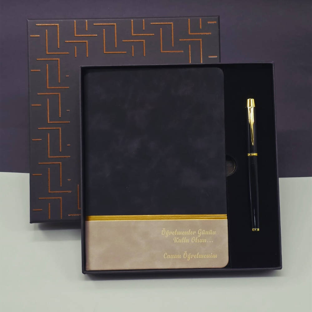 Öğretmenler Günü Hediyesi - Toptan Defter - Kalem Seti - 1