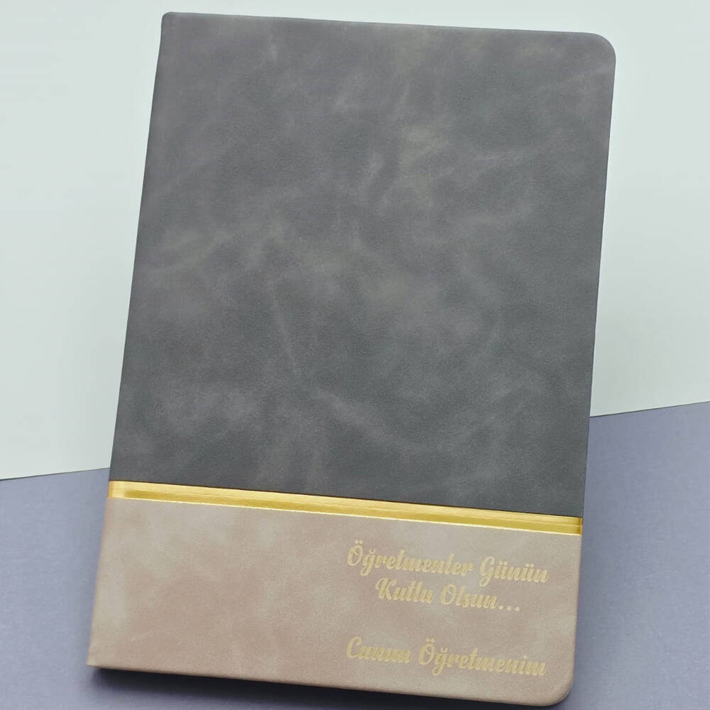 Öğretmenler Günü Hediyesi Yazılı Deri Defter - 1