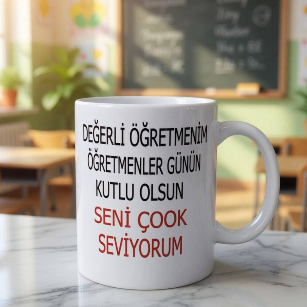 Öğretmenler Günü Tasarımlı Kupa Bardak - 1