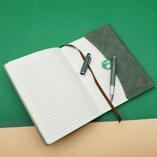 Özel Kutulu Deri Defter Ve Roller Kalem Seti - 2