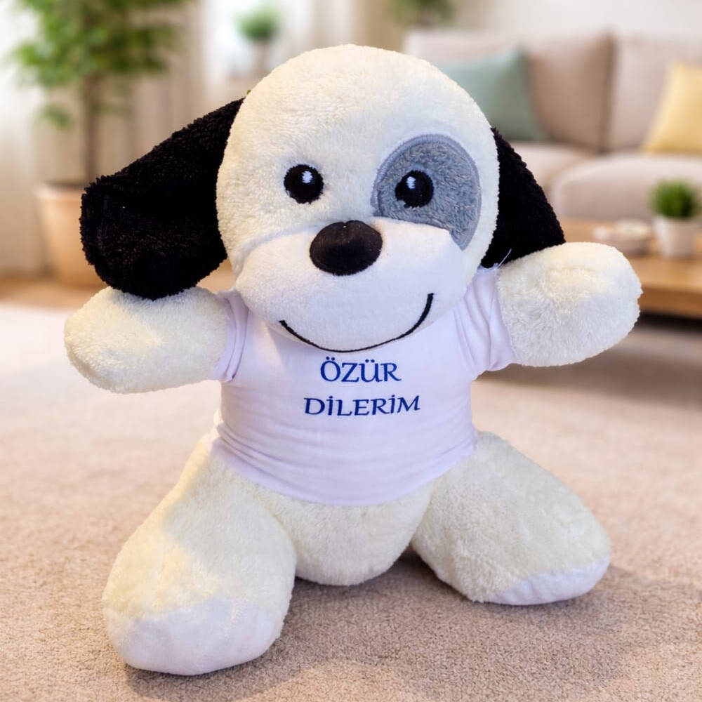 Özür Dilerim Tişörtlü Sevimli Peluş Köpek - 1
