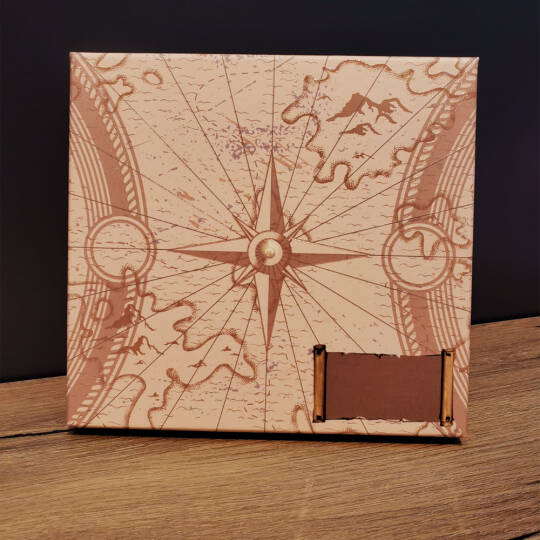 Pusula Baskılı Deri Defter Kalem Seti - 4