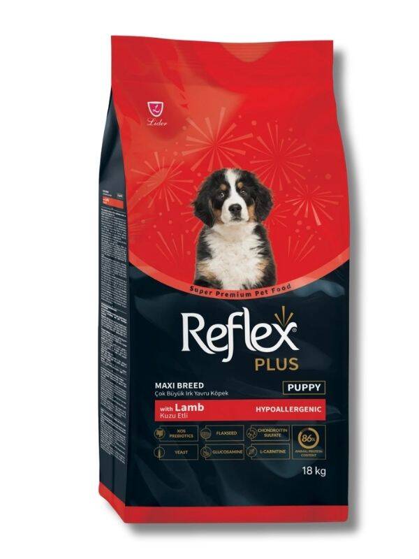 Reflex Plus Kuzu Etli Orta ve Büyük Irk Yavru Köpek Maması 18 kg - 1