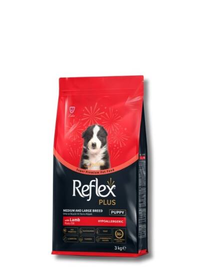 Reflex Plus Kuzu Etli Orta ve Büyük Irk Yavru Köpek Maması 3 kg